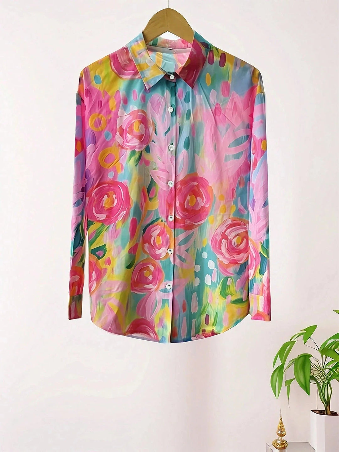 Bria | Dame Bluse Knapper Lange Ærmer Blomsterprint 6
