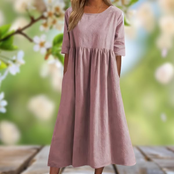 Dahlia | Dame Babydoll Midikjole Med Halvlange Ærmer 7