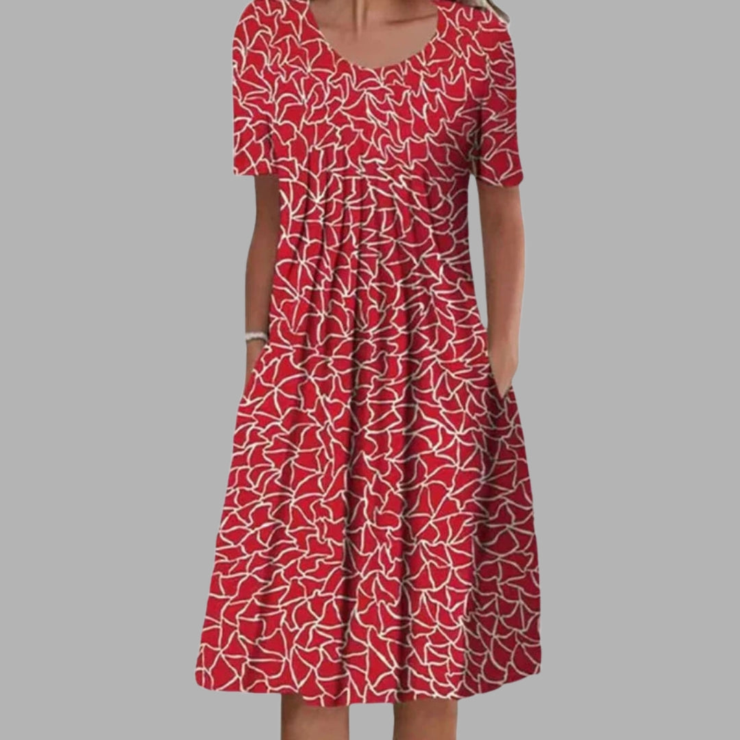 Delilah | Dame Blomstret Midikjole Med Kortærmer Og Læg 6