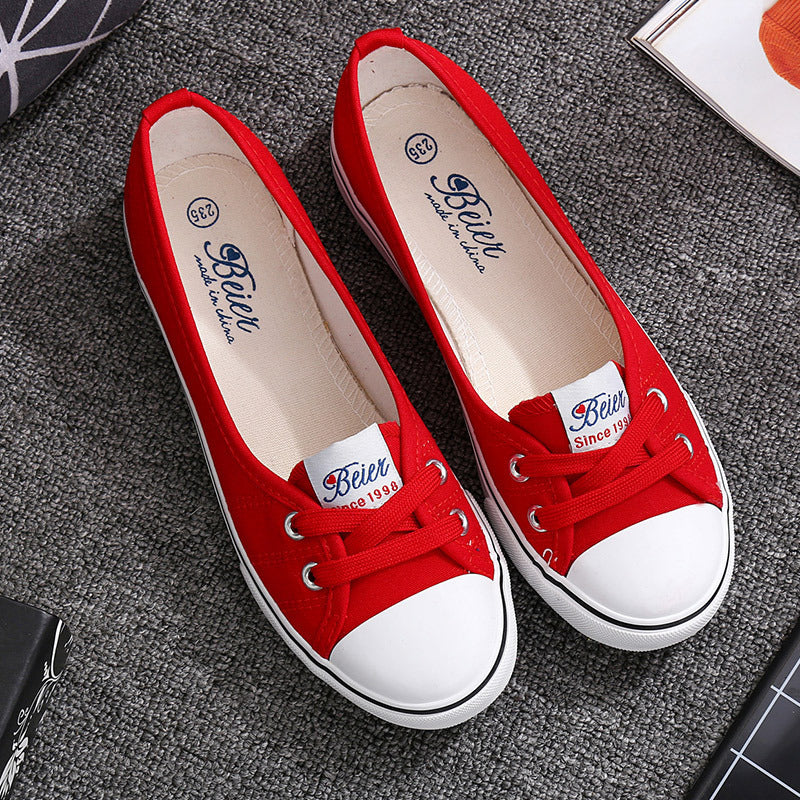 Fiona | Dame Kanvas Slip-On Flade Balletsneakers 3