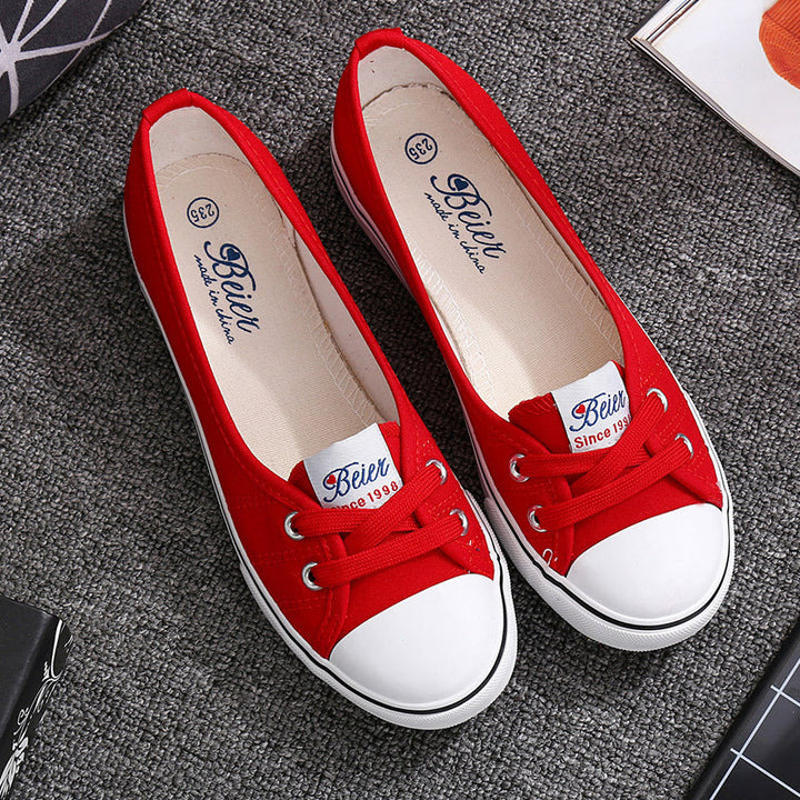 Fiona | Dame Kanvas Slip-On Flade Balletsneakers 3