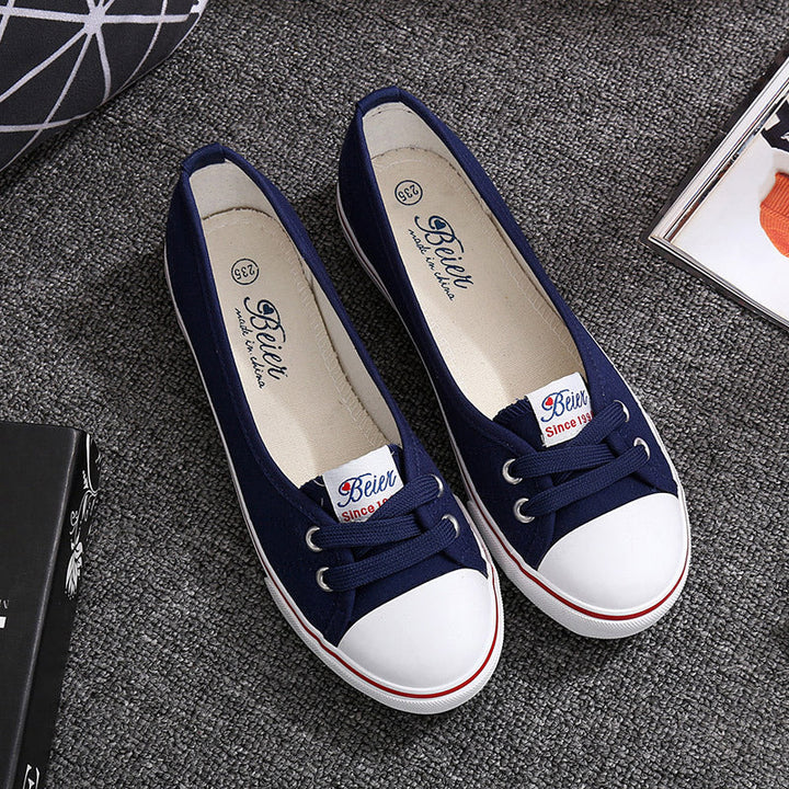 Fiona | Dame Kanvas Slip-On Flade Balletsneakers 4