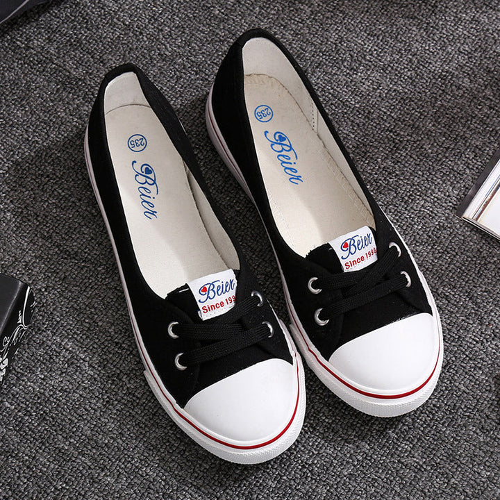 Fiona | Dame Kanvas Slip-On Flade Balletsneakers 5