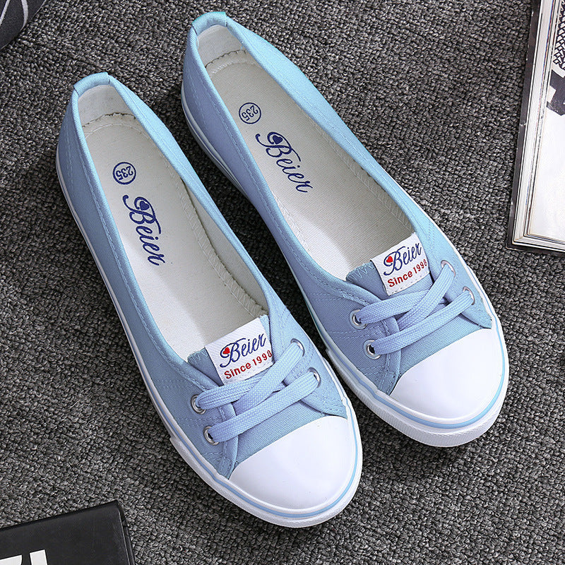 Fiona | Dame Kanvas Slip-On Flade Balletsneakers 6