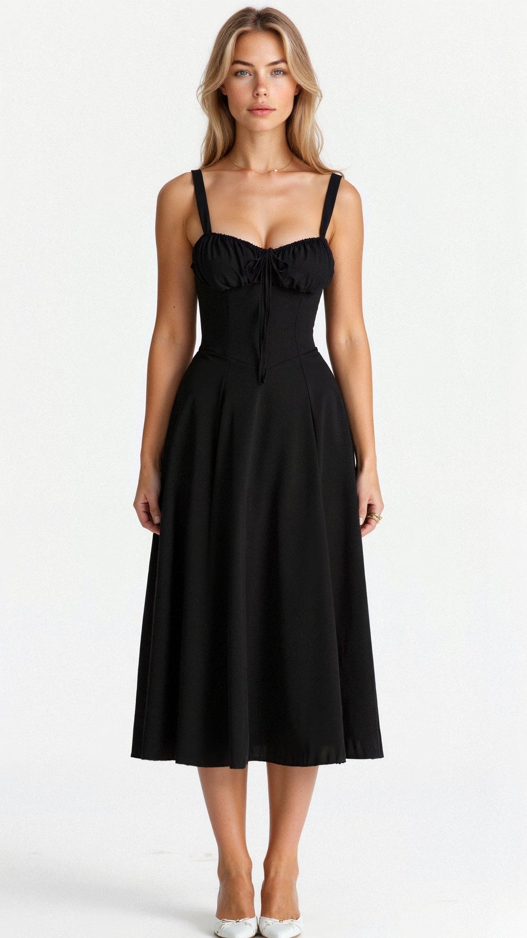 Florence | Dame Blomstret Corset Midikjole Med Slids 2