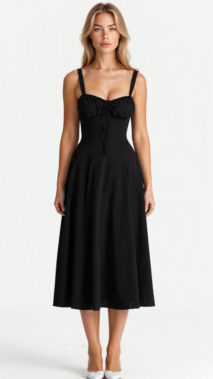 Florence | Dame Blomstret Corset Midikjole Med Slids 2