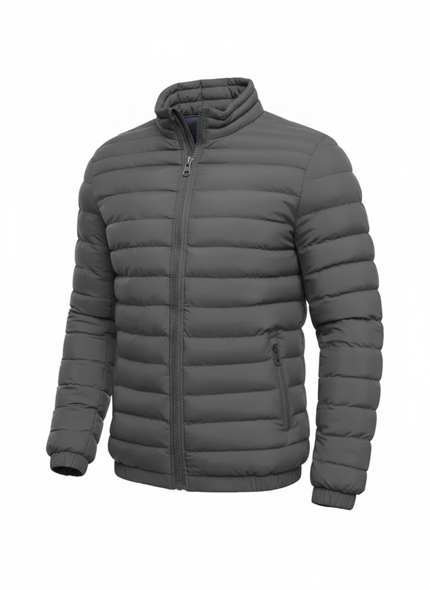 Hæde | Overgangsjakke Med Stående Krave Grå Sort Blå 0