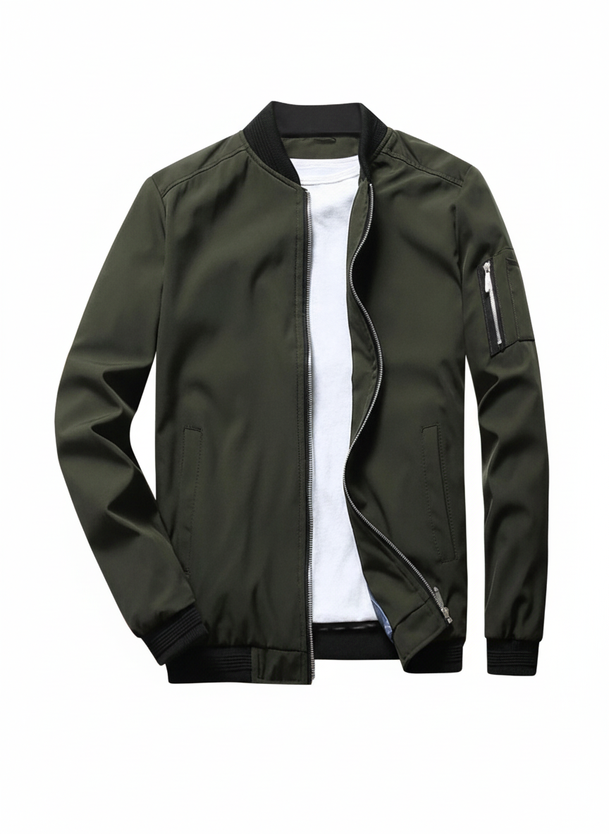 Havik | Casual Herre Jakke Med Lynlås Og Stående Krave 0