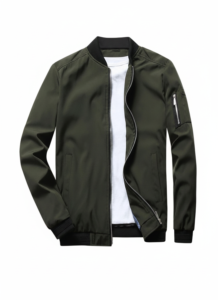 Havik | Casual Herre Jakke Med Lynlås Og Stående Krave 0