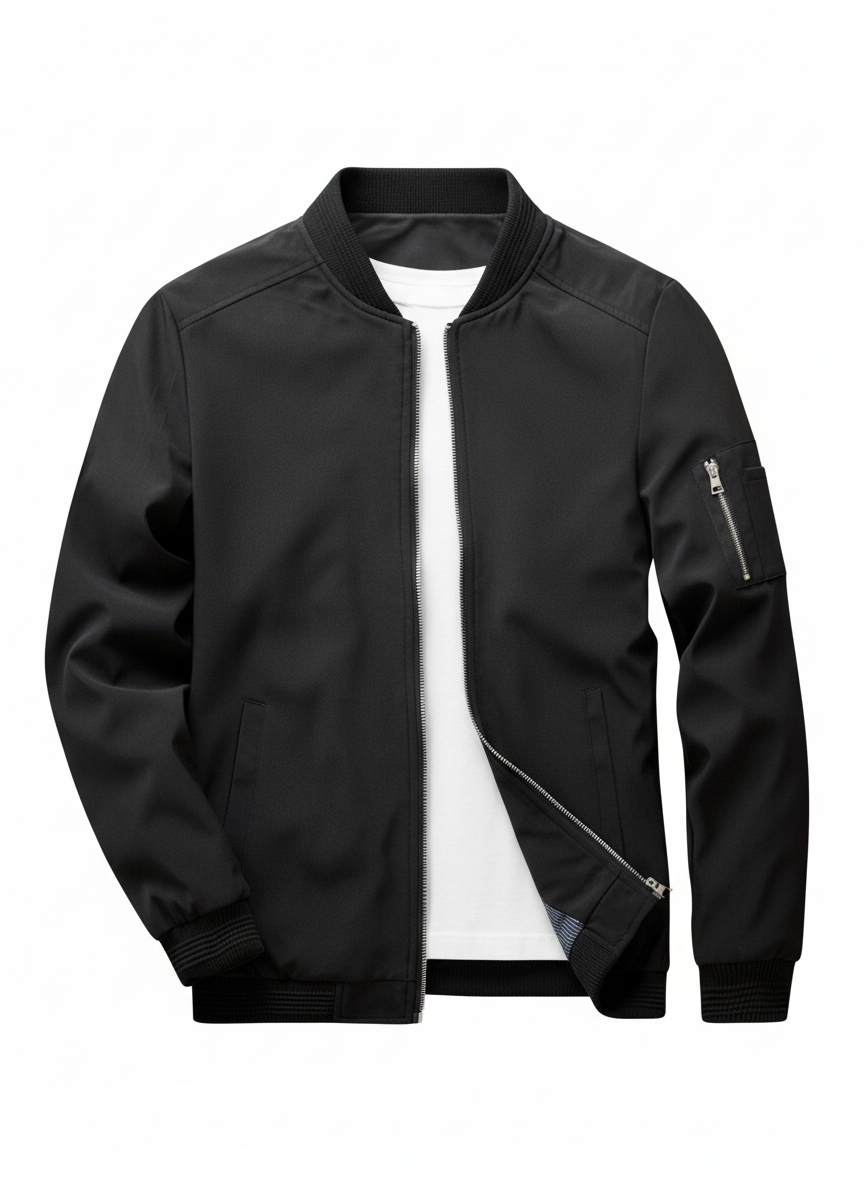 Havik | Casual Herre Jakke Med Lynlås Og Stående Krave 1