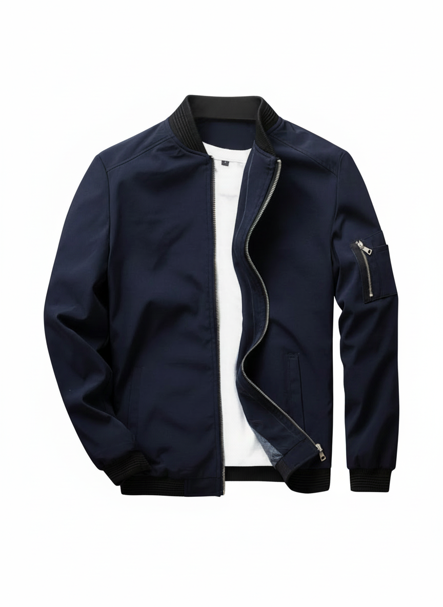 Havik | Casual Herre Jakke Med Lynlås Og Stående Krave 2