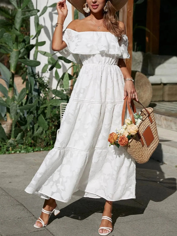 Maya | Dame Off-shoulder Flæse Lagdelt Sommerkjole