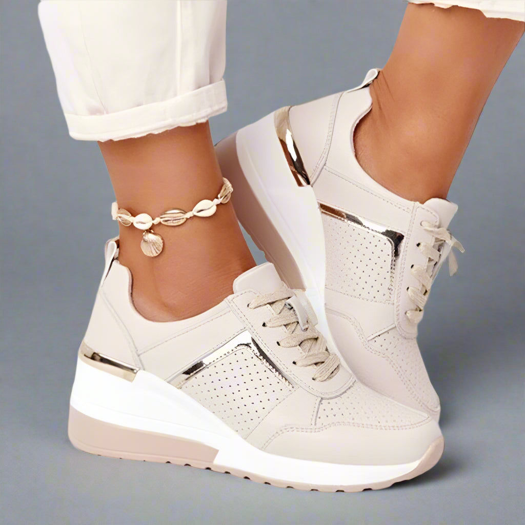 Paige | Dame Snøresneakers Med Wedge Platform