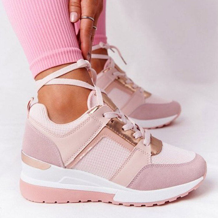Paige | Dame Snøresneakers Med Wedge Platform 4
