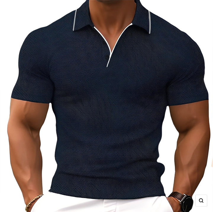 Philip | Herre Poloshirt Slim Fit Tekstureret Kontrastkrave 2