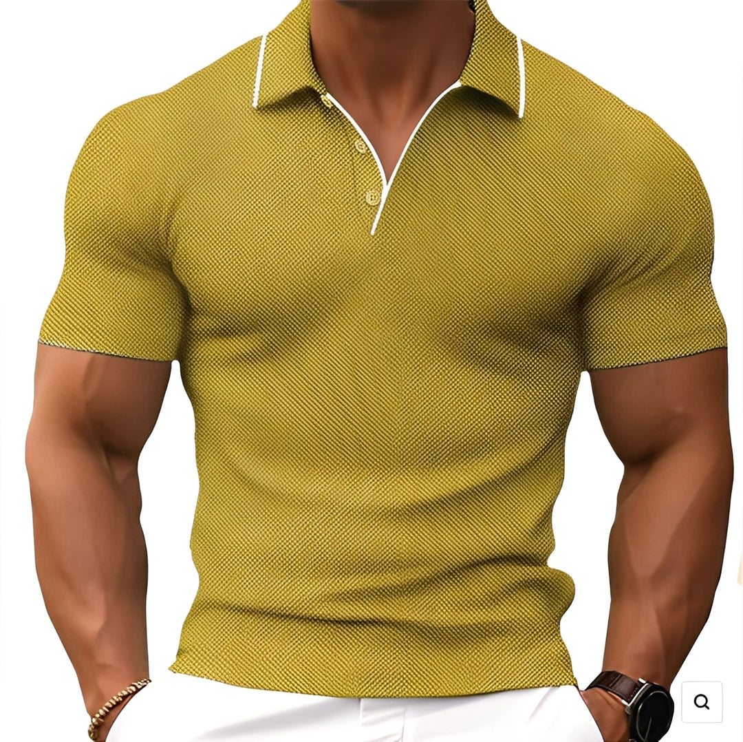 Philip | Herre Poloshirt Slim Fit Tekstureret Kontrastkrave 4