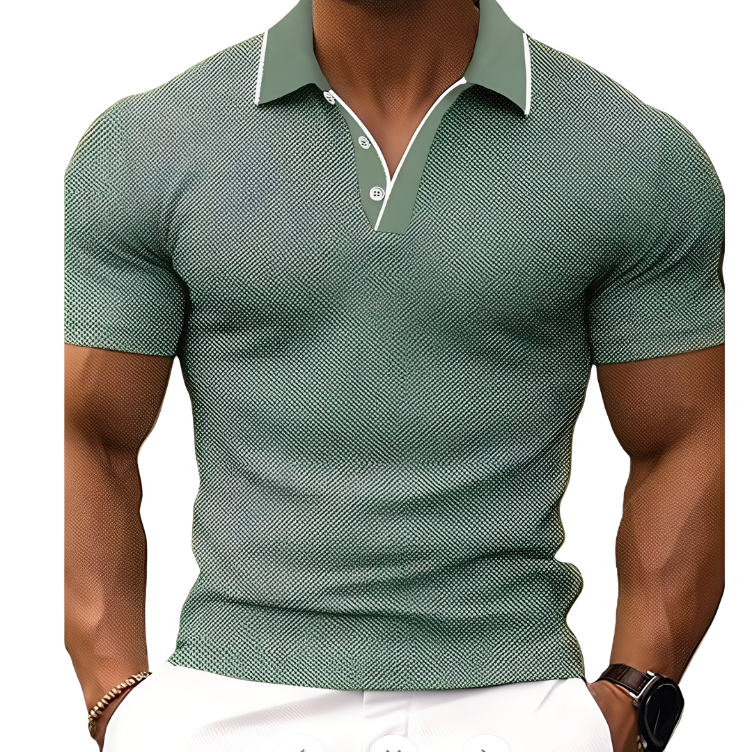 Philip | Herre Poloshirt Slim Fit Tekstureret Kontrastkrave 5