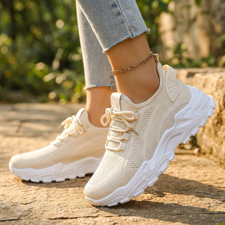 Sabrina | Dame Strikket Chunky Snøresneakers