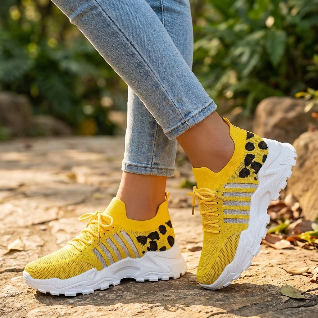 Sabrina | Dame Strikket Chunky Snøresneakers 10