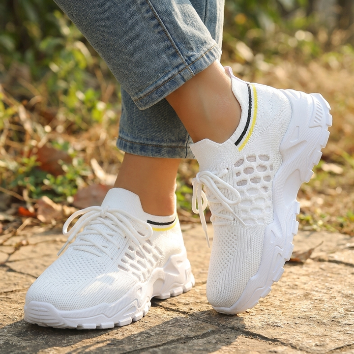 Sabrina | Dame Strikket Chunky Snøresneakers 2