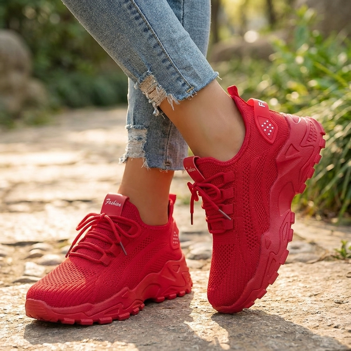 Sabrina | Dame Strikket Chunky Snøresneakers 5