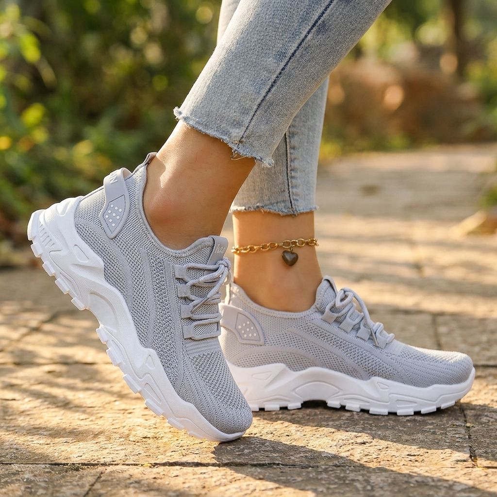 Sabrina | Dame Strikket Chunky Snøresneakers 6