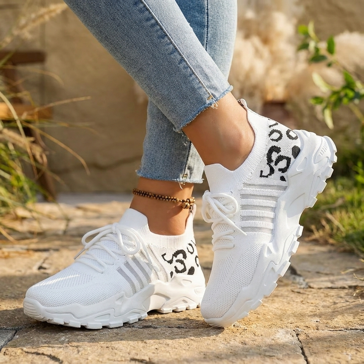 Sabrina | Dame Strikket Chunky Snøresneakers 9