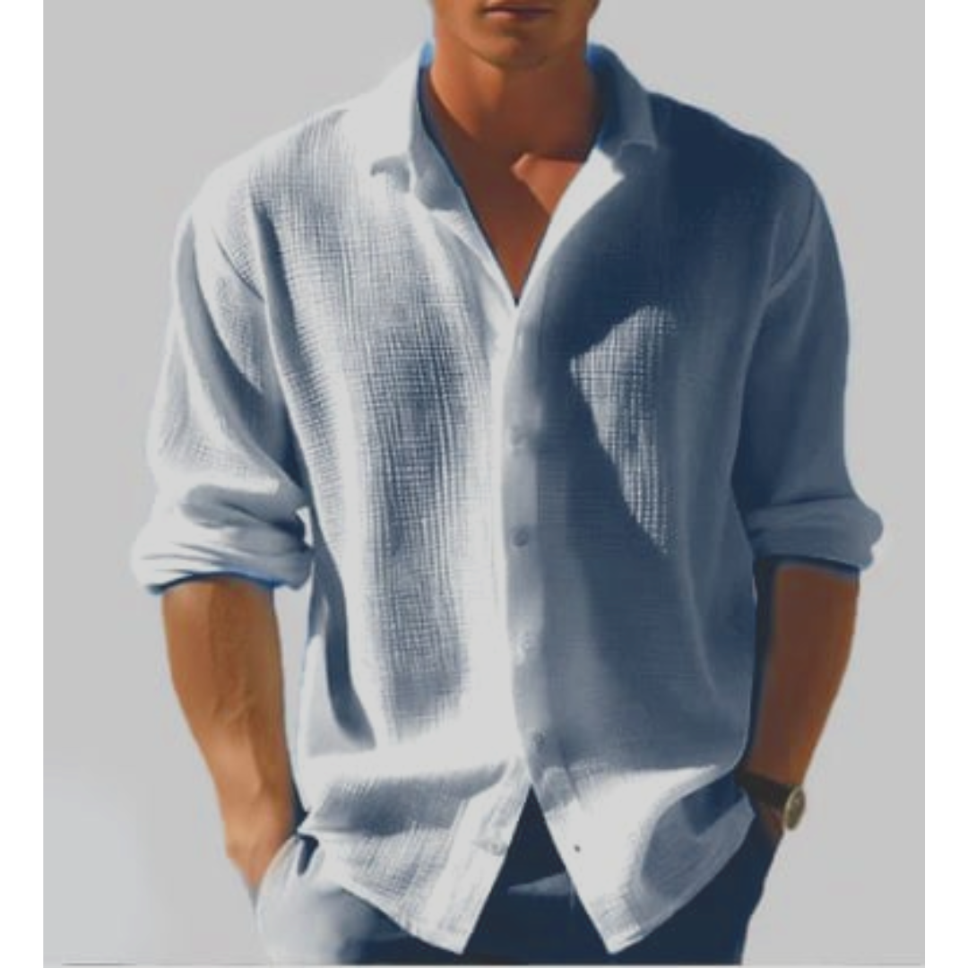 Samuel | Herre Langærmet Skjorte Bred Krave Knaplukning