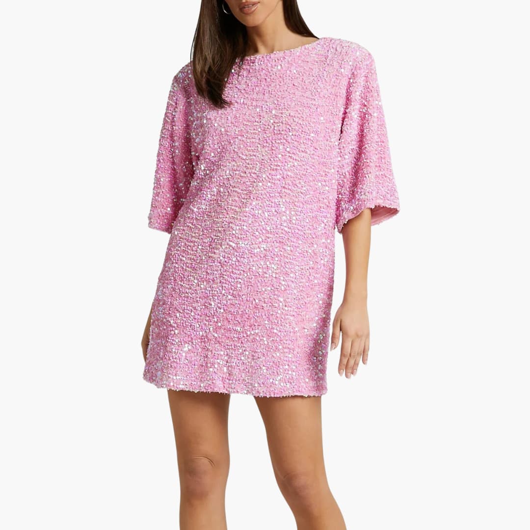 Savannah | Dame Paillet Kortærmet T-Shirt Minikjole 1