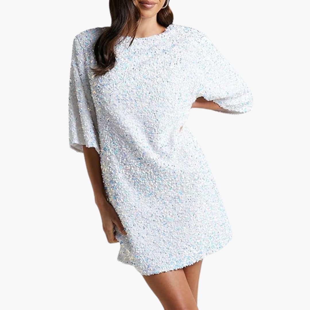 Savannah | Dame Paillet Kortærmet T-Shirt Minikjole 7