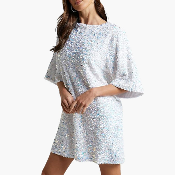 Savannah | Dame Paillet Kortærmet T-Shirt Minikjole 8