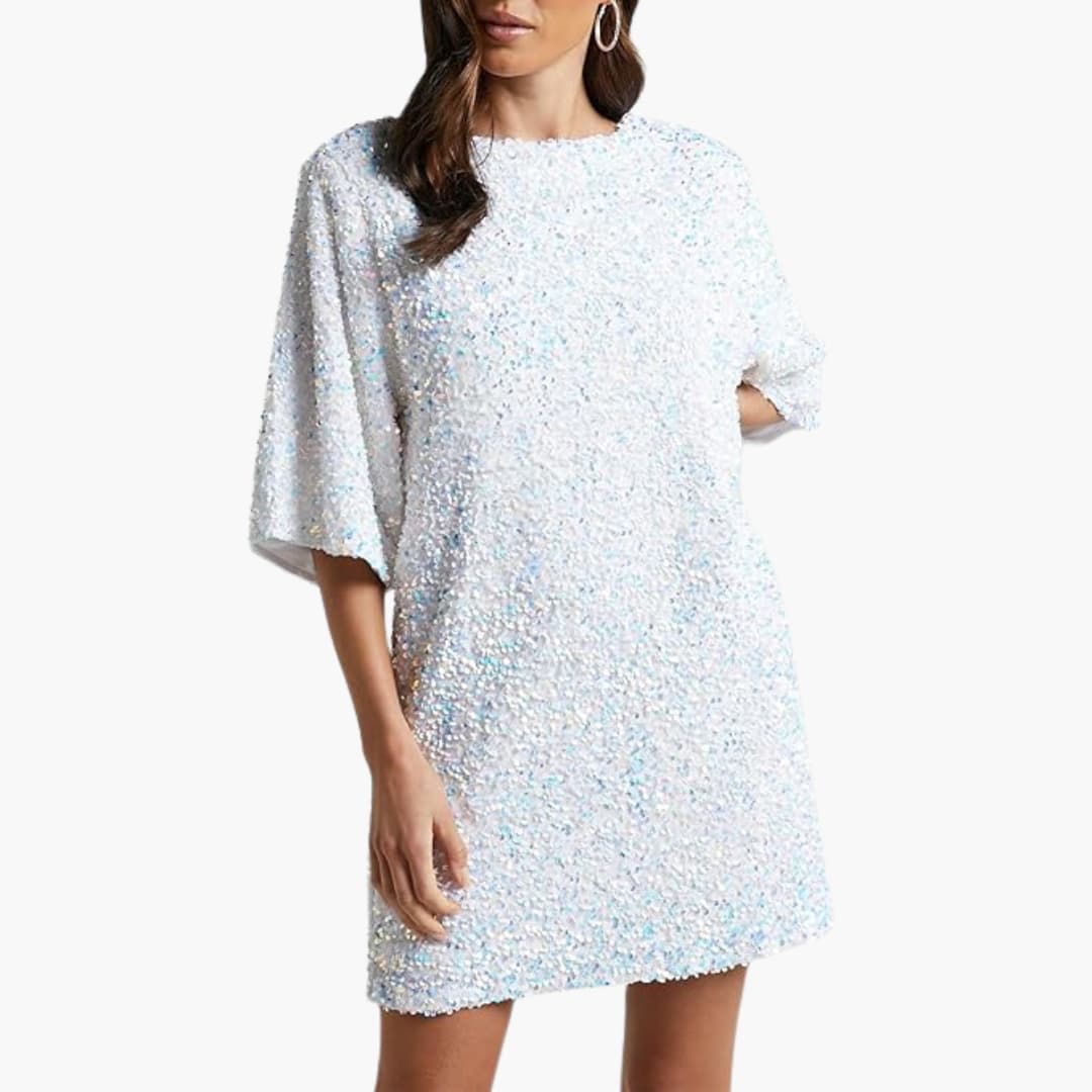 Savannah | Dame Paillet Kortærmet T-Shirt Minikjole 9