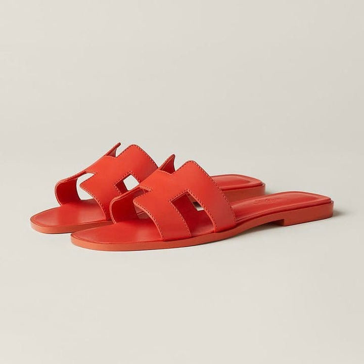Sienna | Dame Flade Slide Sandaler Med Udskæring 3