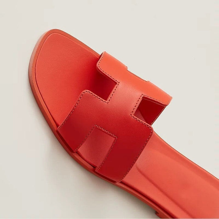 Sienna | Dame Flade Slide Sandaler Med Udskæring 6