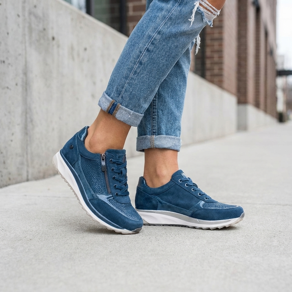 Sienna | Dame Ruskind Wedge Sneakers Med Lynlås 2