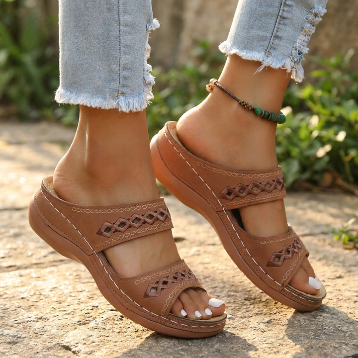 Sienna | Dame Sandaler Slip-On Dobbelt Rem Udskæringer 2