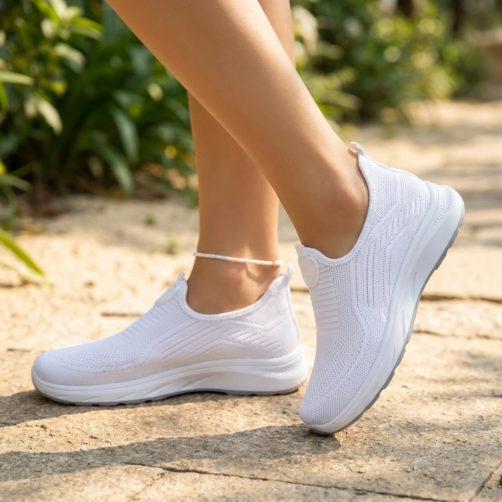 Sienna | Dame Strikket Slip-On Letvægtssneakers 5