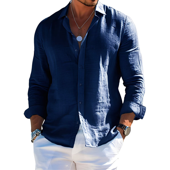 Sven | Herre Langærmet Skjorte Afslappet Pasform Bred Krave 10